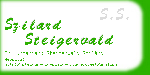 szilard steigervald business card